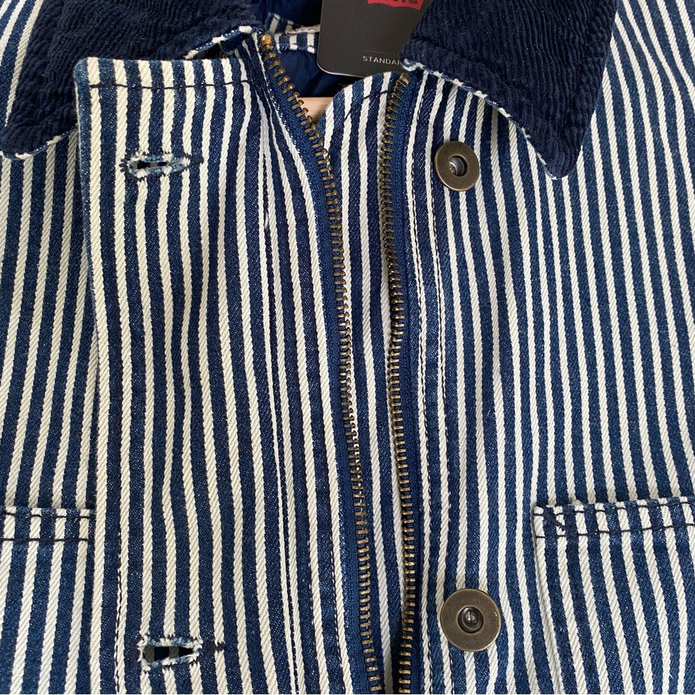 Best Seller New Levi's Bree Barn Striped Jacket Women's L - Picture 13 of 15